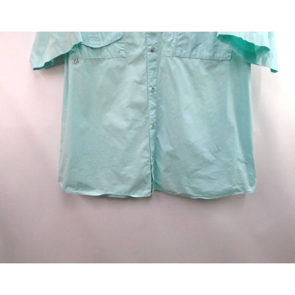 Columbia PFG Bonehead Shirt XXL Men Teal Short Sleeve Fishing Vented Relaxed Fit - Picture 5 of 9